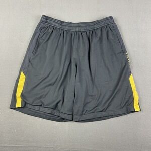 Nike DriFit Live Strong Basketball Shorts Gray Yellow Mens Large‎